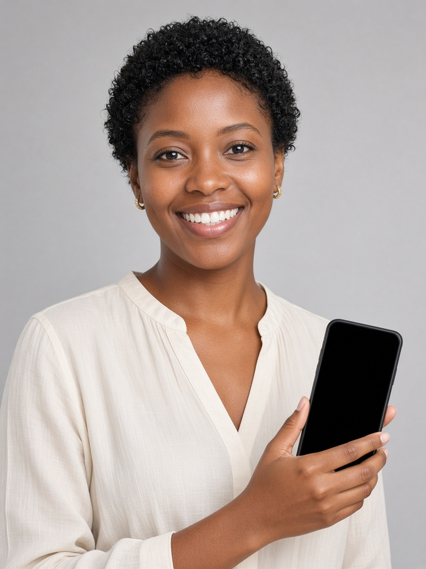 Trader holding a phone